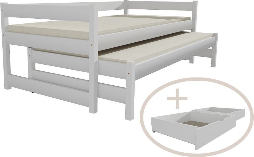 DĚTSKÁ POSTEL S PŘISTÝLKOU GABKA BÍLÁ S ŠUPLÍKY 180 x 80 cm - obrázek 1
