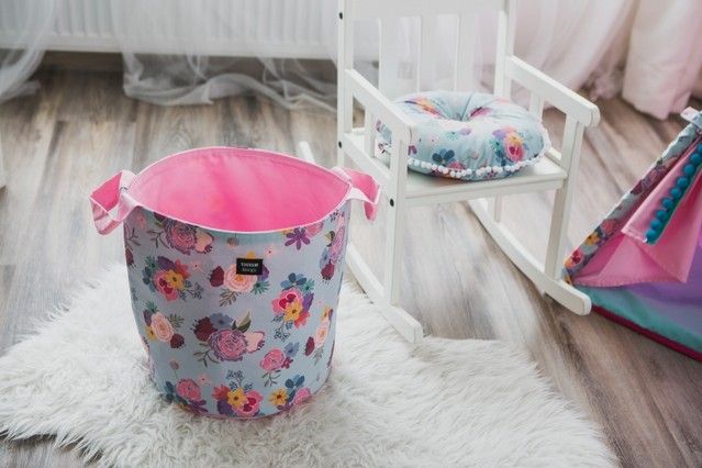 KOŠ NA HRAČKY BOHEMIAN CHIC FLOWERS - VELKÝ - obrázek 2