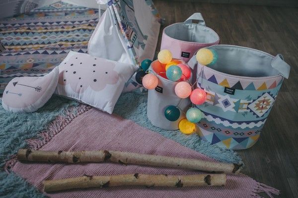 KOŠE NA HRAČKY CUTE TRIBE GIRLY (sada 3 ks) - obrázek 3