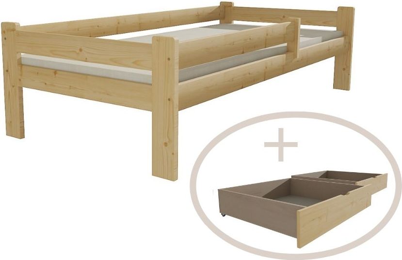 DĚTSKÁ POSTEL ŠÁRKA BEZBARVÝ LAK S ŠUPLÍKY 180 x 80 cm - obrázek 1