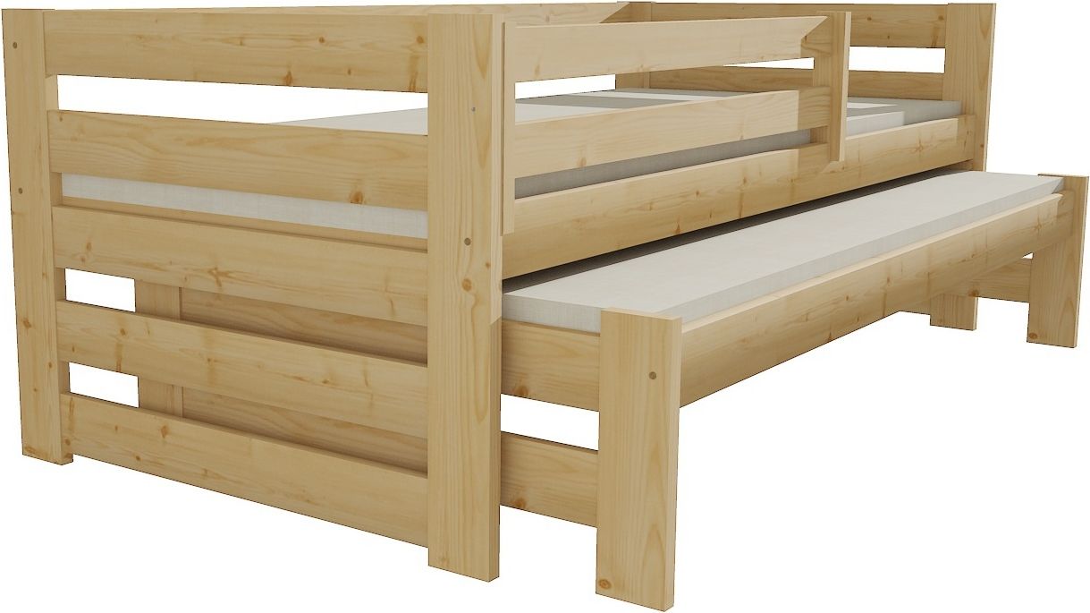 DĚTSKÁ POSTEL S PŘISTÝLKOU LUKÁŠ BEZBARVÝ LAK 200 x 90 cm - obrázek 1