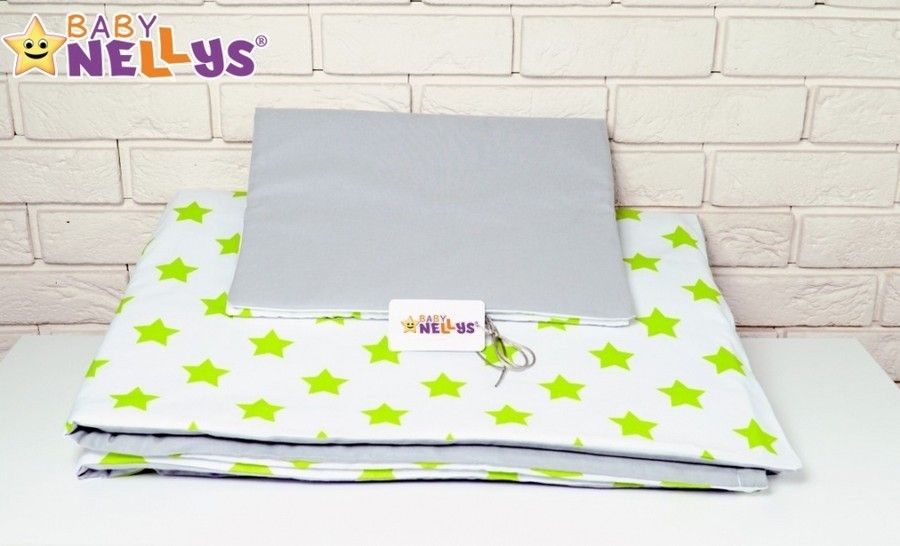 POVLEČENÍ DO POSTÝLKY 120 x 90 cm S POLŠTÁŘKOVÝM MANTINELEM LIMETKA HVĚZDIČKY - obrázek 3