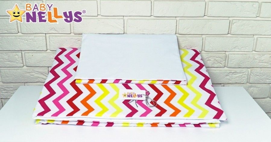 POVLEČENÍ DO POSTÝLKY 120 x 90 cm S POLŠTÁŘKOVÝM MANTINELEM RŮŽOVÉ ZIGZAG - obrázek 3