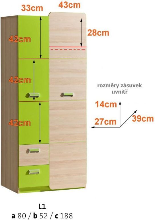 ŠATNÍ SKŘÍŇ MEADOW L1 - obrázek 3