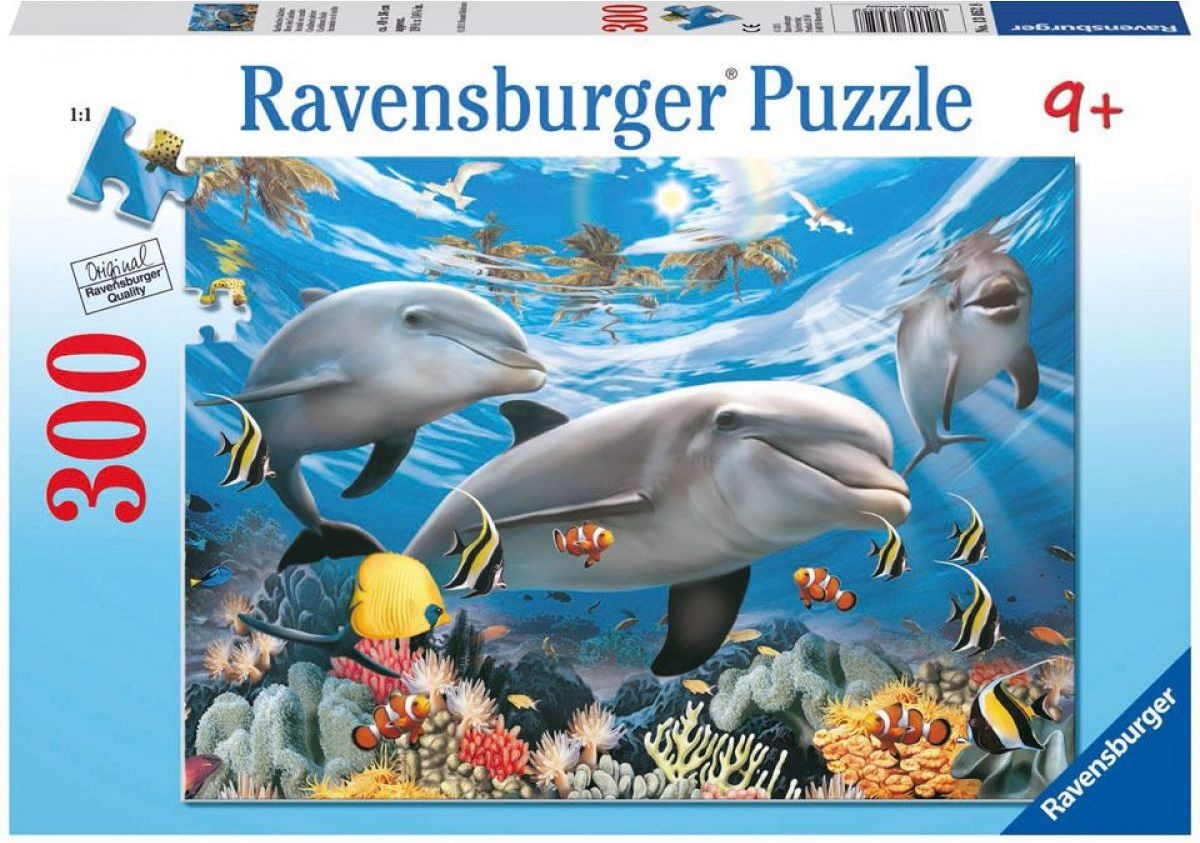 Ravensburger Puzzle Premium Karibský úsměv delfínů 300XXL dílků - obrázek 1