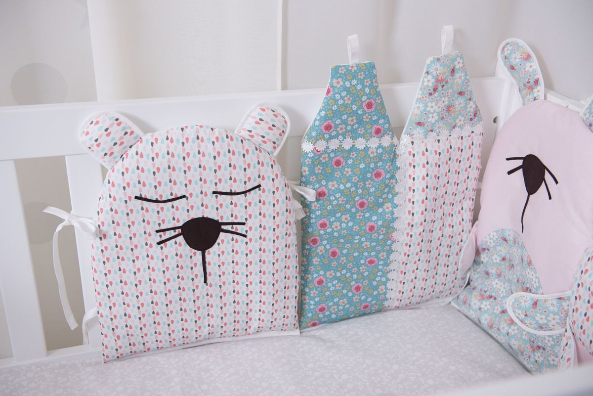 Mantinel do postýlky - růžový 29x38 cm stromek - obrázek 3