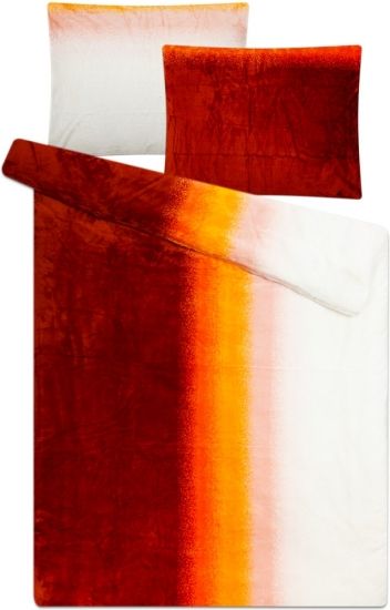 PLYŠOVÉ POVLEČENÍ 140x200 OMBRÉ SKOŘICE - MIKROFLANEL - obrázek 1