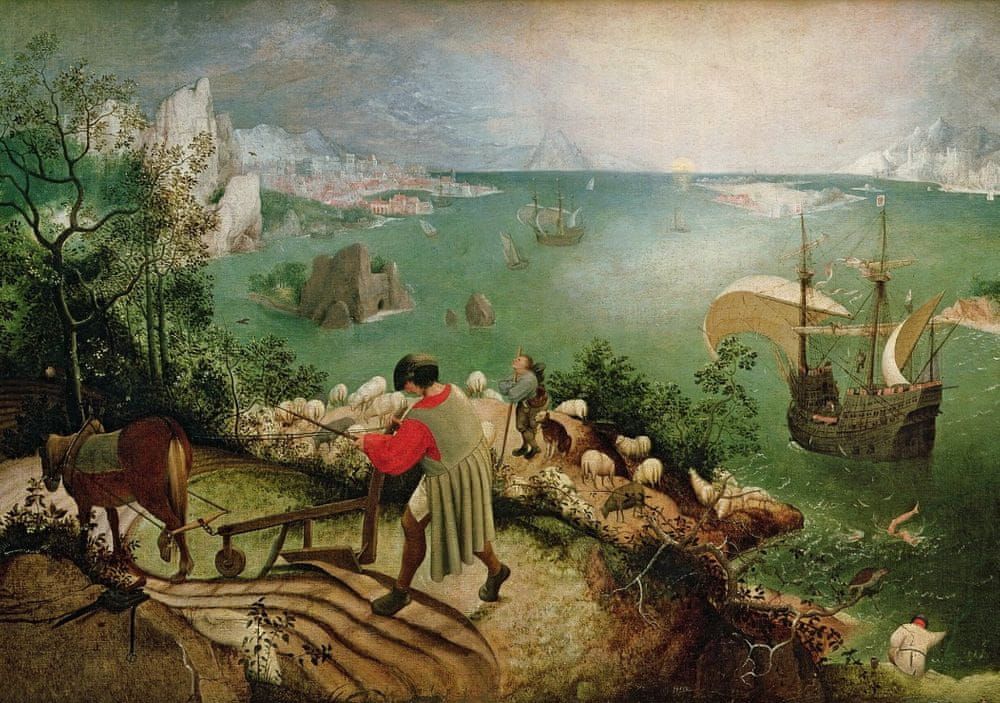 Grafika Puzzle 1000 dílků Brueghel Pieter: Landscape with the Fall of Icarus, - obrázek 1