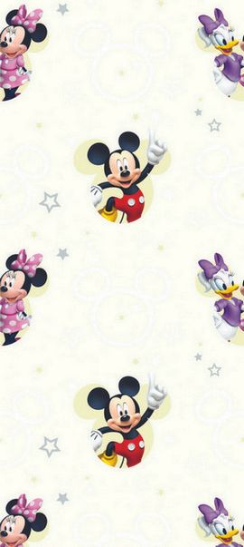 DĚTSKÁ VLIESOVÁ TAPETA MICKEY MOUSE A KAMARÁDKY BÉŽOVÁ - obrázek 1