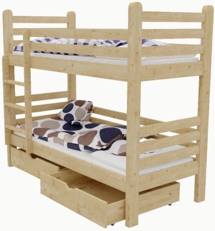 DĚTSKÁ PATROVÁ POSTEL ERIKA BEZBARVÝ LAK 200 x 80 cm