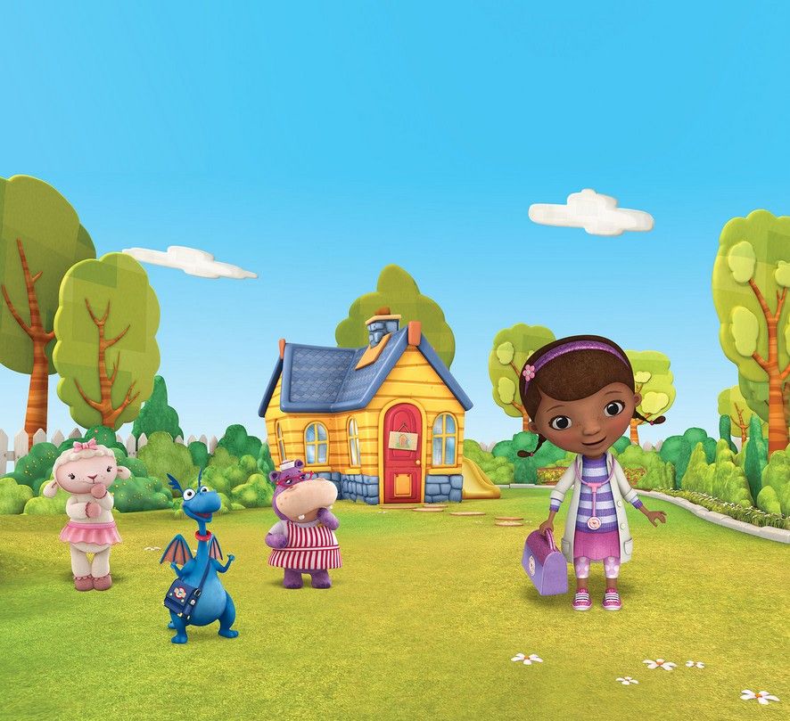 DĚTSKÉ ZÁVĚSY DR. MCSTUFFINS (SADA 2 KS, BLACK OUT) - obrázek 1