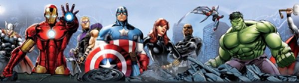 DĚTSKÁ SAMOLEPICÍ BORDURA NA ZEĎ AVENGERS 10 cm - obrázek 1