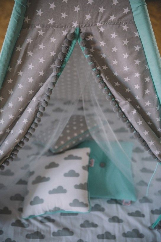 TEEPEE STARS MINT ČTVERCOVÉ - obrázek 2