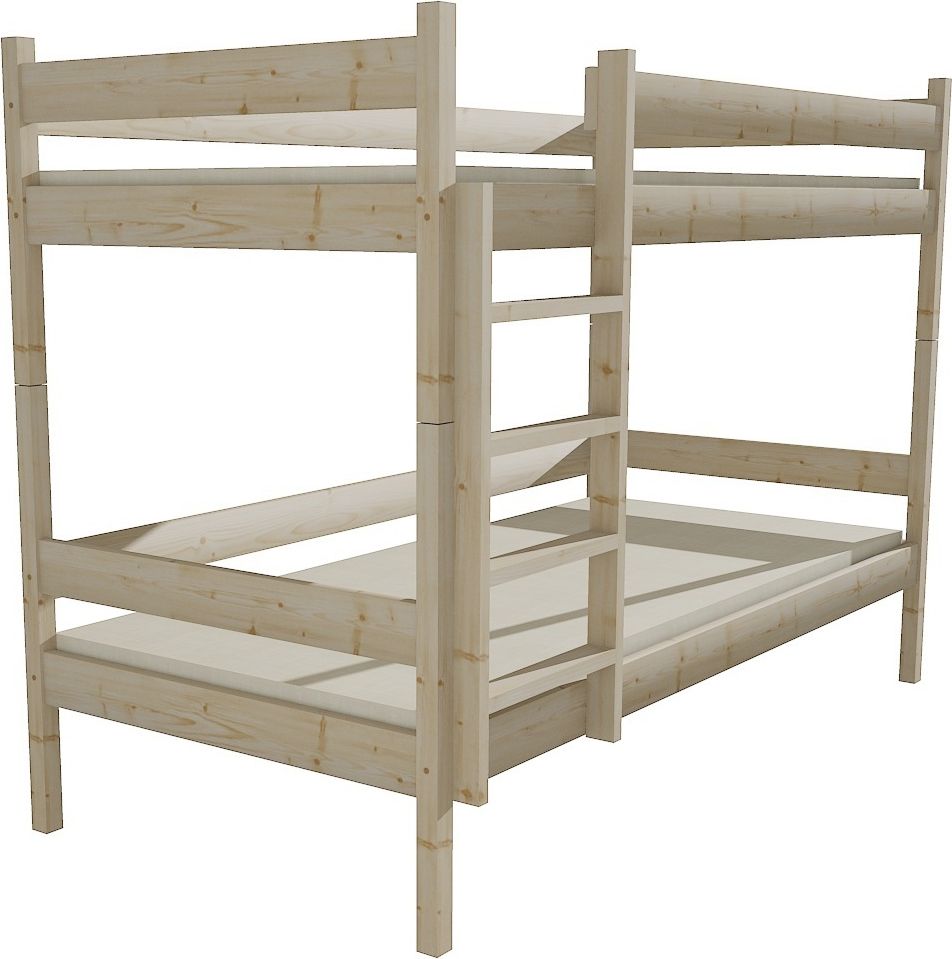 DĚTSKÁ PATROVÁ POSTEL LUCKA SUROVÉ DŘEVO 200 x 90 cm