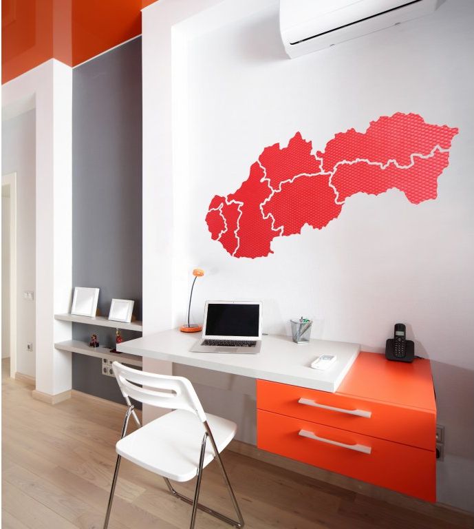 PĚNOVÁ SAMOLEPICÍ NÁSTĚNKA MAPA SLOVENSKA - více barev - obrázek 1