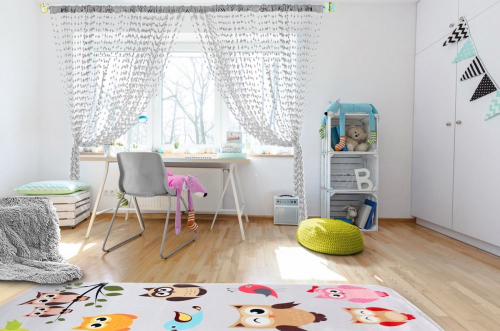 DĚTSKÁ BAMBULKOVÁ ZÁCLONA/ZÁVĚS BABY BALL 250 x 240 - SVĚTLE ŠEDÁ - obrázek 1