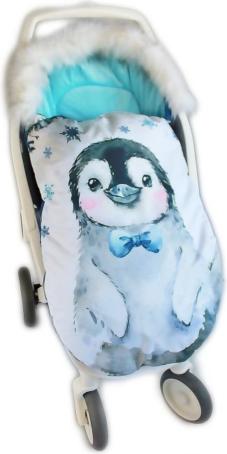 FUSAK WINTER FRIENDS LUX VELVET S KOŽEŠINKOU TUČŇÁK TYRKYS - obrázek 2