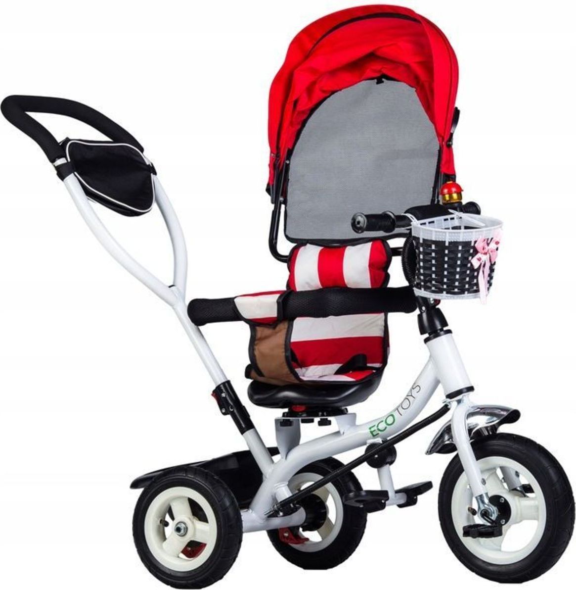 Tříkolka s vodicí tyčí a otočným sedátkem - červená TWB Balance - Red - obrázek 5