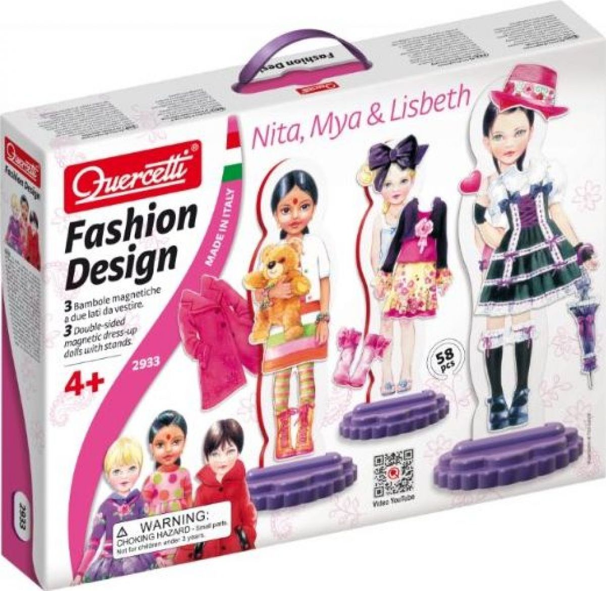 Quercetti 2933 Magnetické bábiky Fashion Design Nita Mya & Lisbeth - obrázek 1