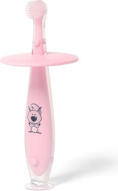 BabyOno Bezpečný kartáček na zoubky 6 m+ - růžový - obrázek 1
