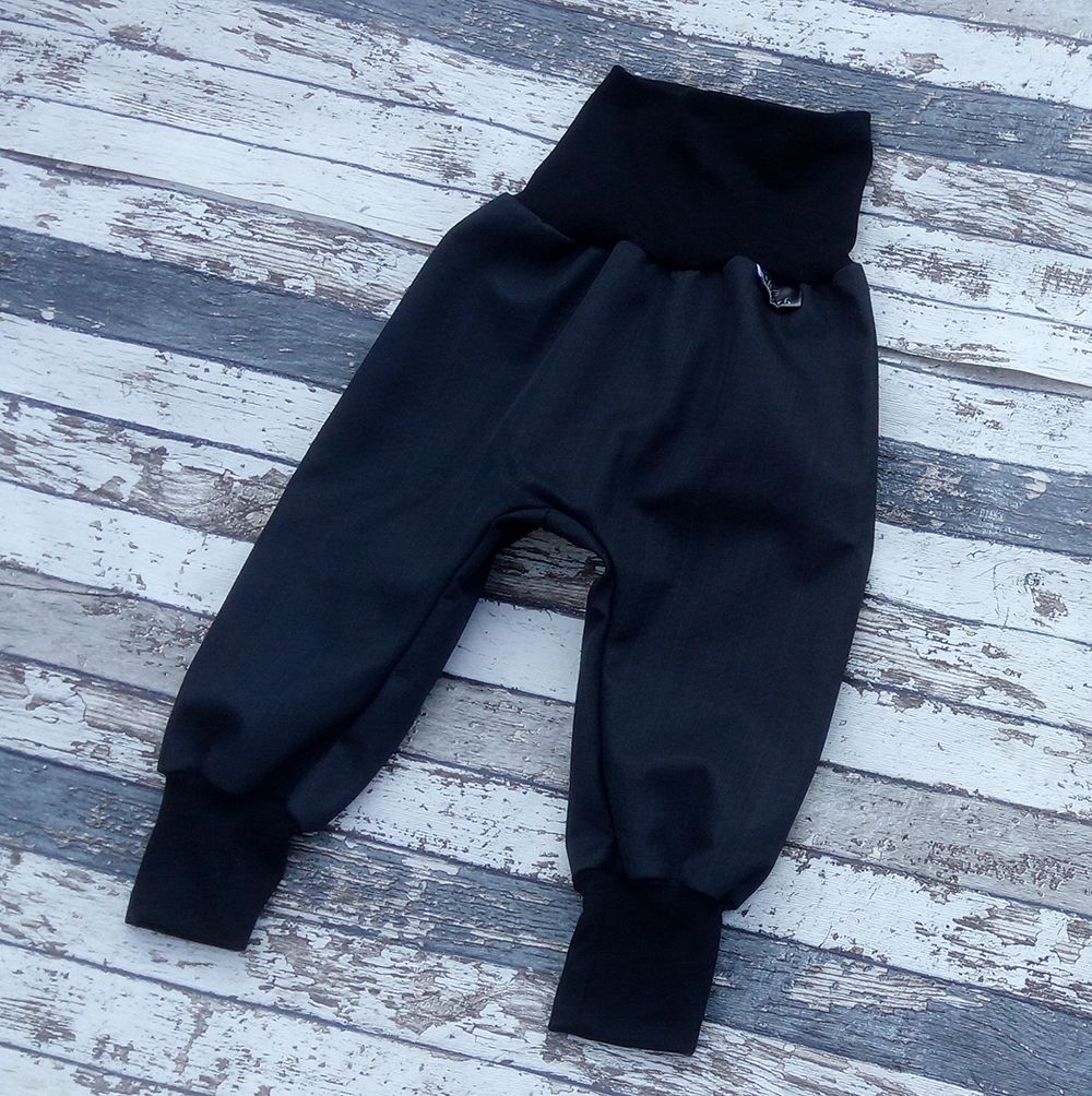 Softshellové kalhoty Yháček, zimní, černá/černá Velikost: 116 - obrázek 1