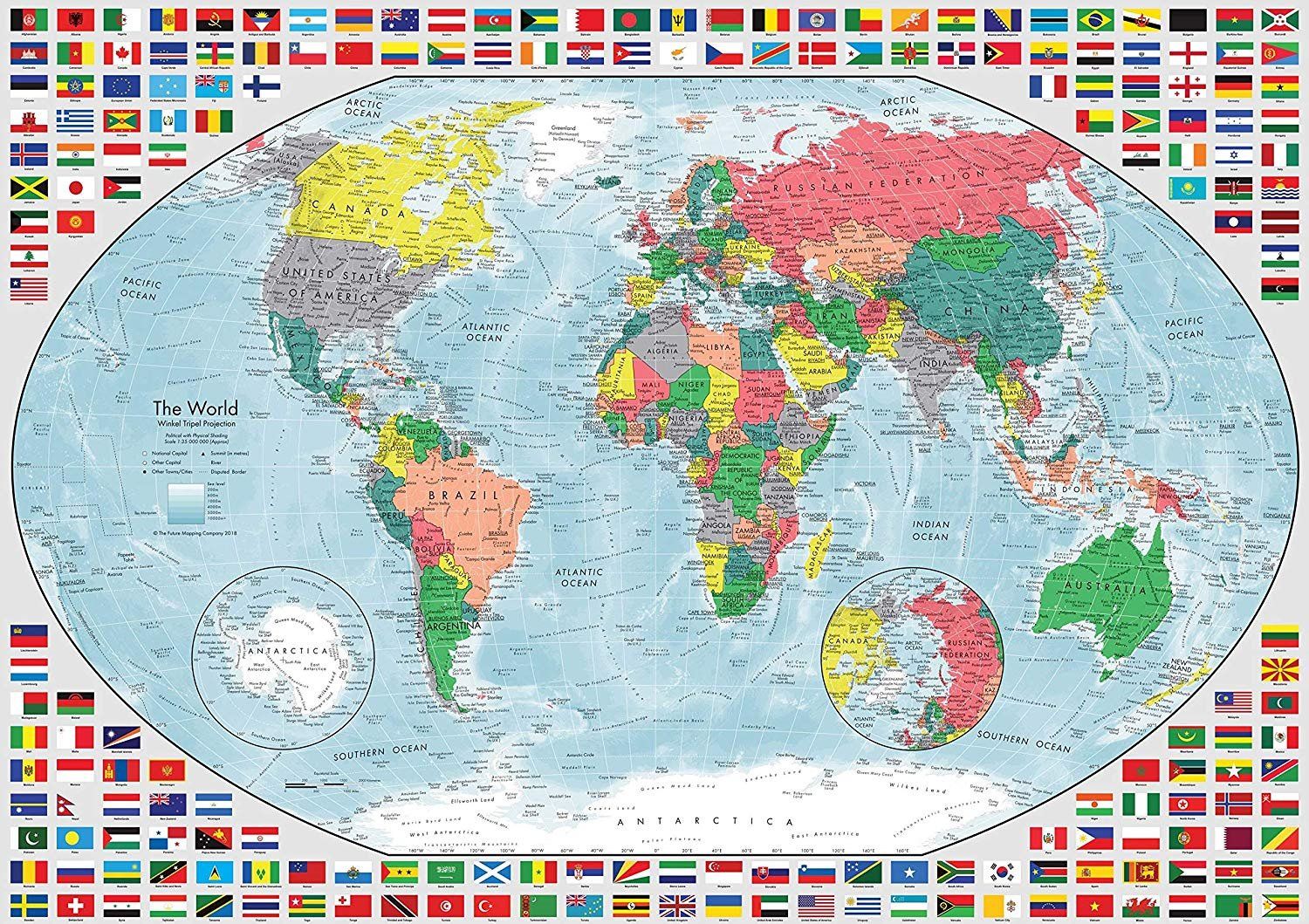 RAVENSBURGER Puzzle Barevná mapa světa 1000 dílků - obrázek 1