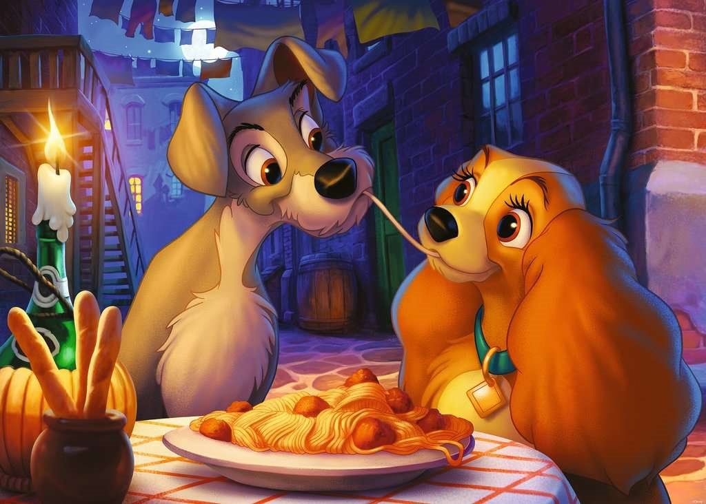 RAVENSBURGER Puzzle Lady a Tramp 1000 dílků - obrázek 1