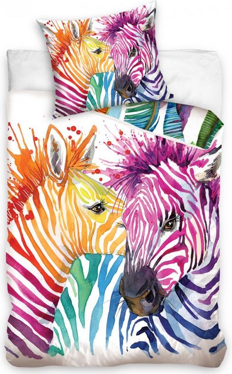 Carbotex BAVLNĚNÉ POVLEČENÍ ZEBRY 140x200/ 70x80 cm - obrázek 1
