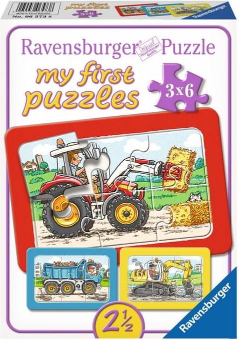 Ravensburger 3 Puzzles - My First Puzzle - Tracteur, Pelleteuse, Camion Benne - obrázek 1
