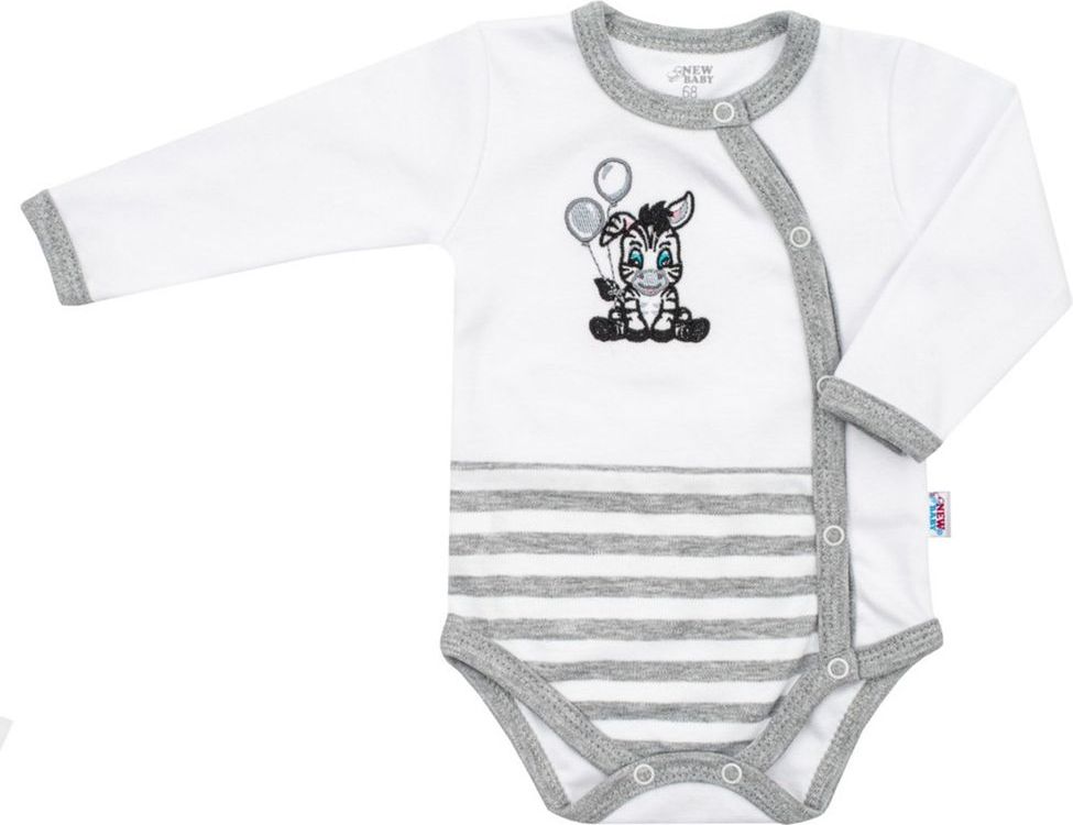 NEW BABY Kojenecké bavlněné celorozepínací body New Baby Zebra exclusive - Kojenecké bavlněné celorozepínací body New Baby Zebra exclusive - obrázek 1