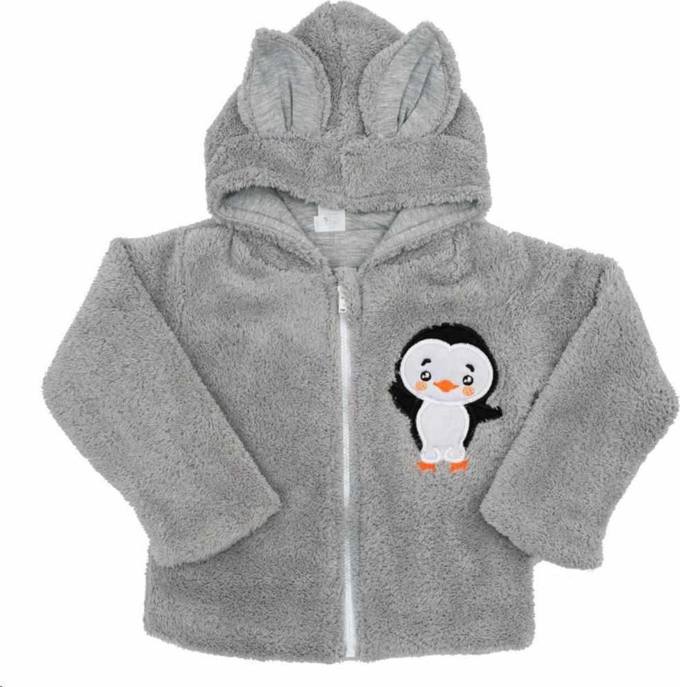 NEW BABY Zimní dětská mikina New Baby Penguin šedá - Zimní dětská mikina New Baby Penguin šedá - obrázek 1