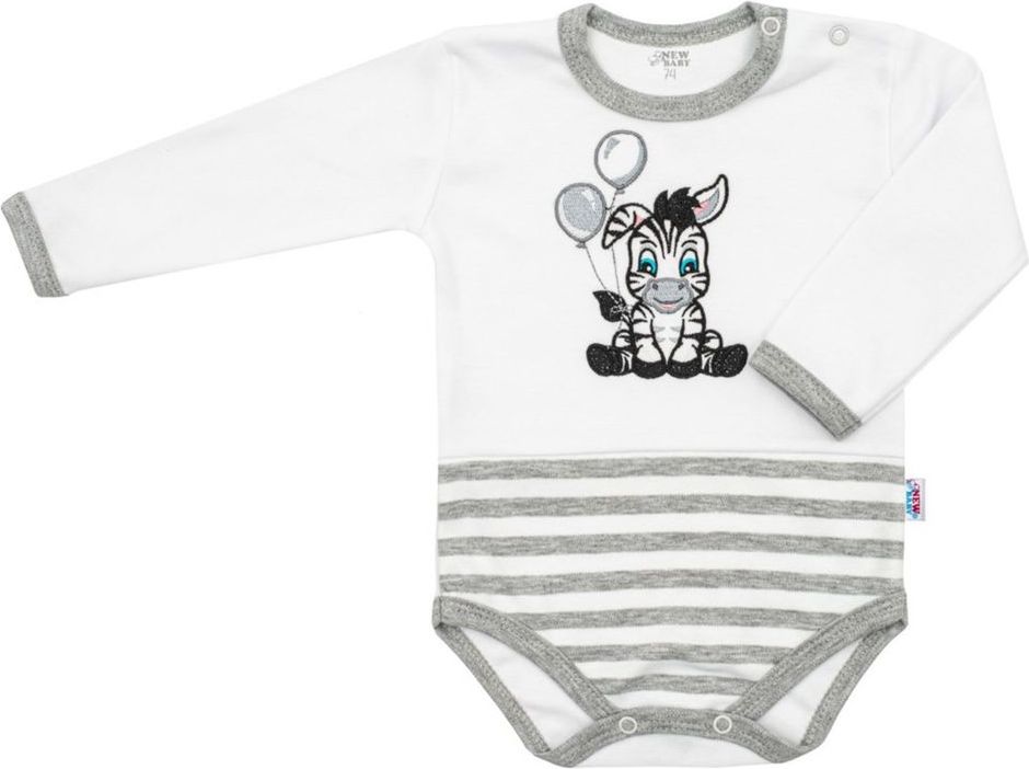 NEW BABY Kojenecké bavlněné body New Baby Zebra exclusive - Kojenecké bavlněné body New Baby Zebra exclusive - obrázek 1