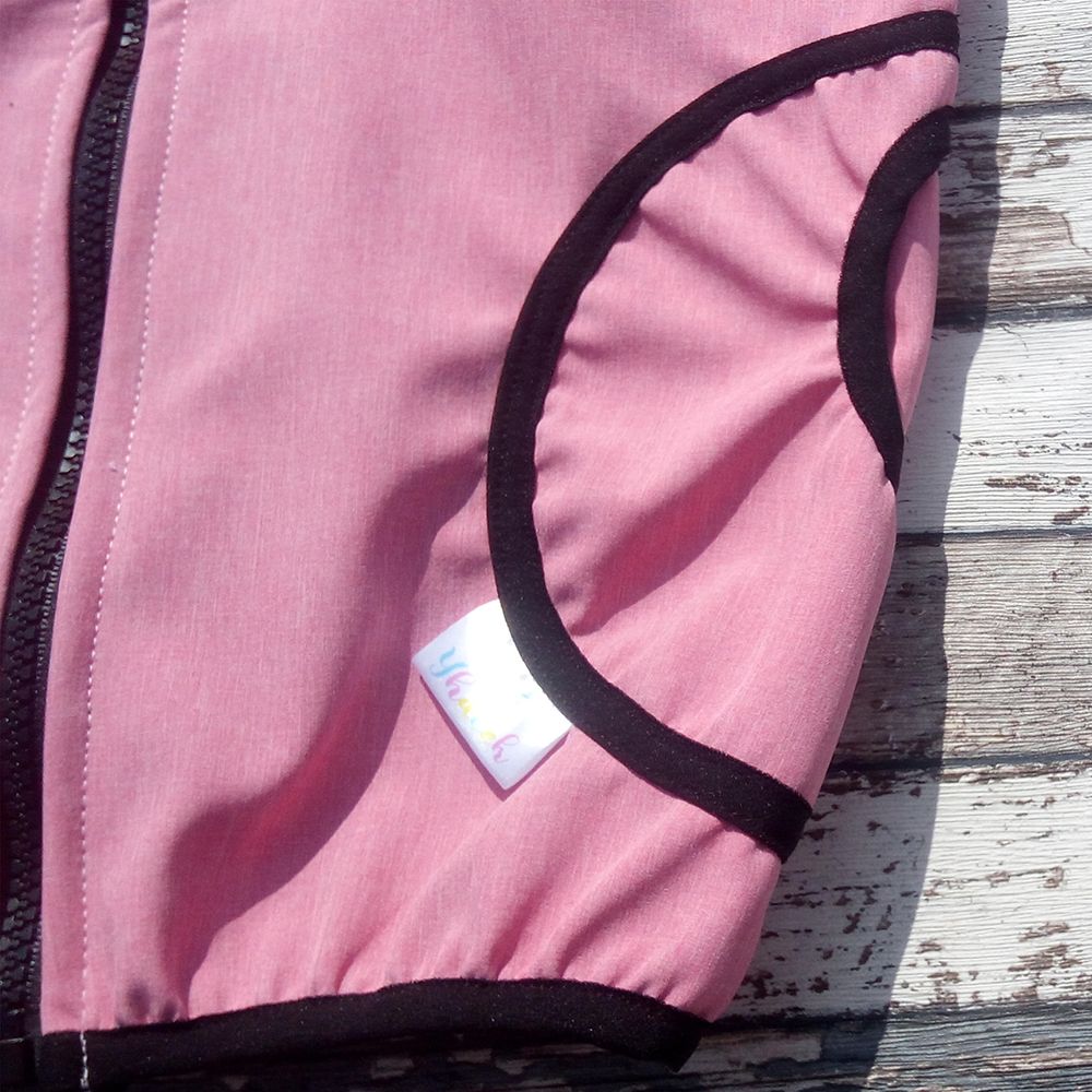 Softshellová bunda Yháček, zimní, žíhaná, růžová Velikost: 128 - obrázek 2