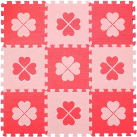Pěnové BABY puzzle Růžové čtyřlístky, 9 ks Varianta: A - obrázek 1