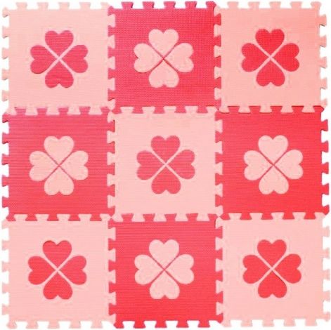 Pěnové BABY puzzle Růžové čtyřlístky, 9 ks Varianta: A - obrázek 2