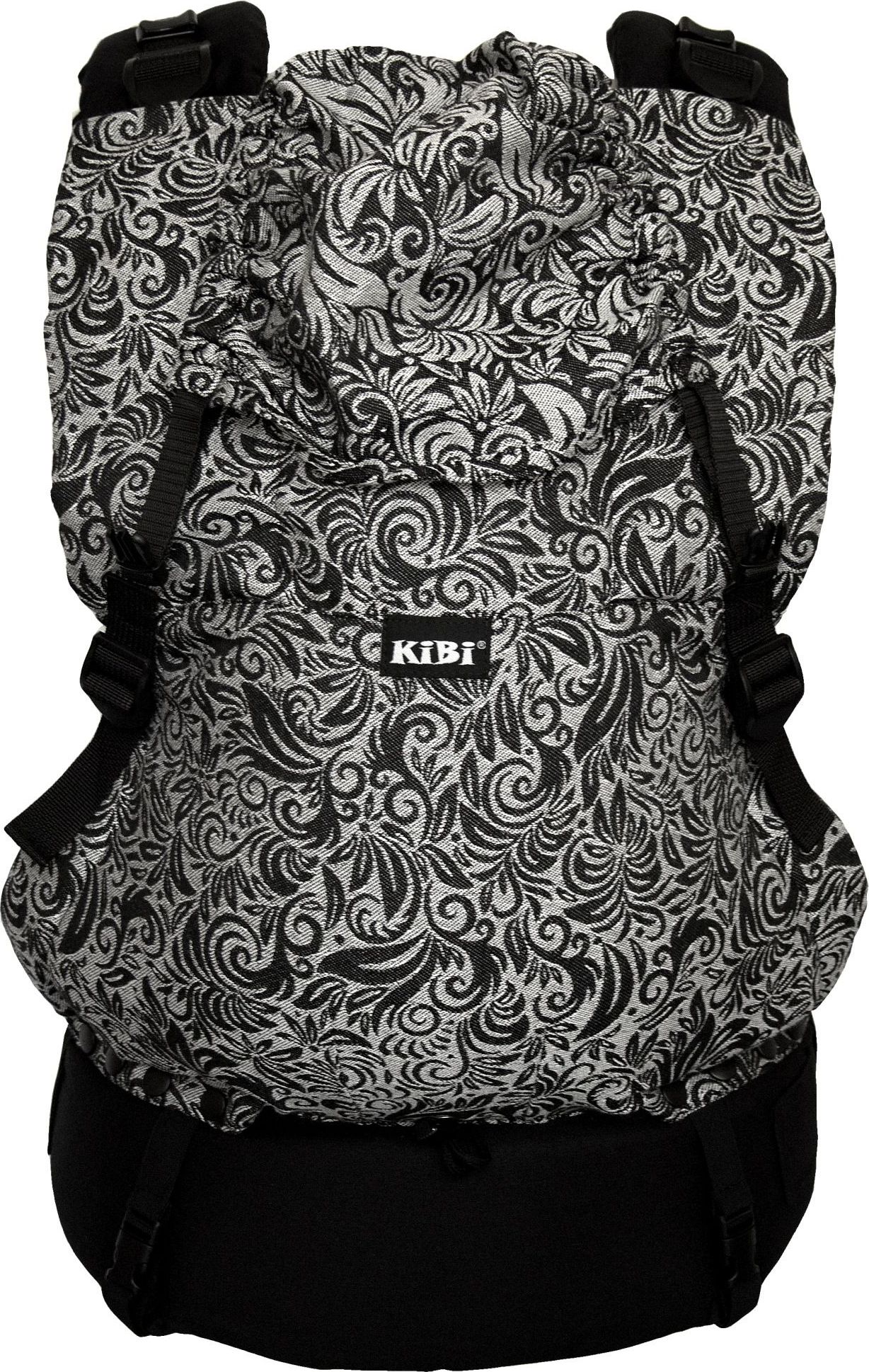 Ergonomické nosítko KiBi EVO, Flora monochrome + chrániče popruhů - obrázek 1