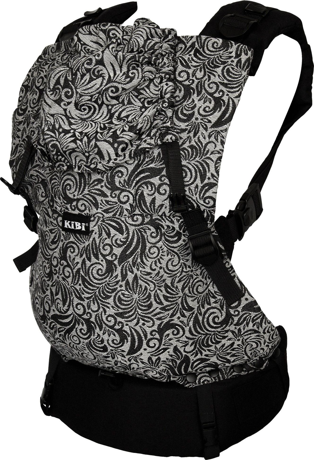 Ergonomické nosítko KiBi EVO, Flora monochrome + chrániče popruhů - obrázek 2