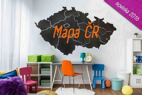 PĚNOVÁ SAMOLEPICÍ NÁSTĚNKA MAPA ČR  - více barev - obrázek 1