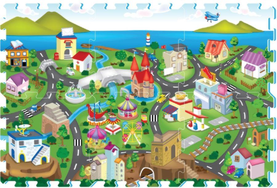 SUN TA TOYS Pěnové puzzle Silnice S4 (30x30) - obrázek 3
