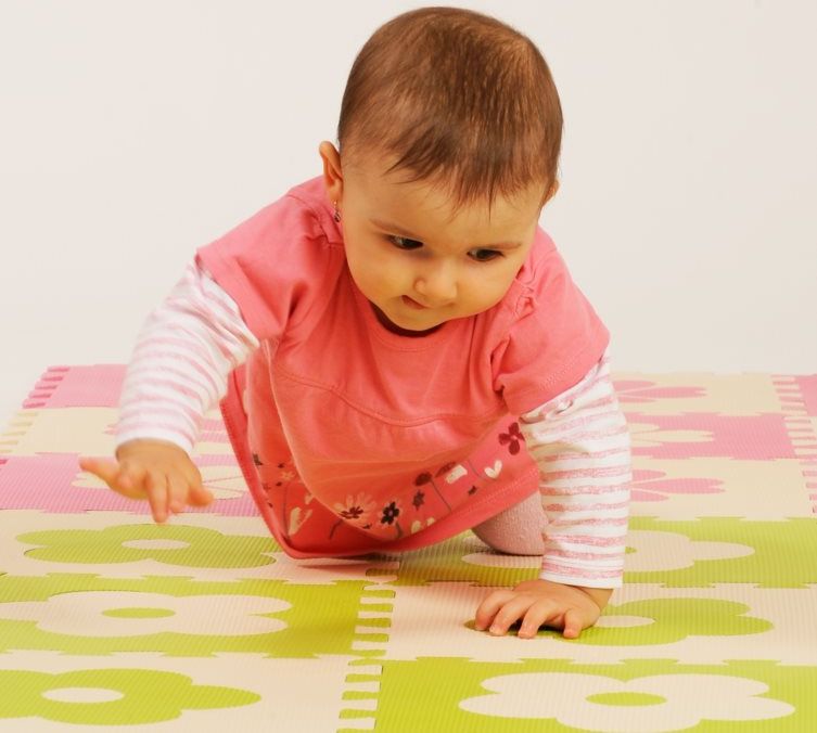 Pěnové BABY puzzle Zelené kytičky Z (29,5x29,5) - obrázek 3