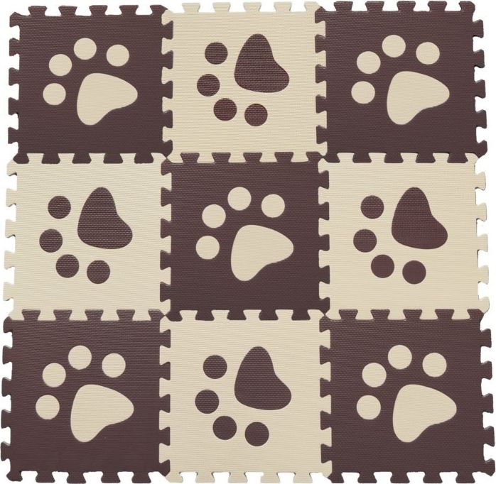 Pěnové BABY puzzle Hnědé tlapky H (29,5x29,5) - obrázek 1
