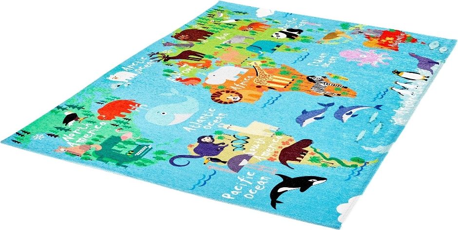 Dětský kusový koberec Torino kids 233 WORLD MAP 80x120 cm - obrázek 3