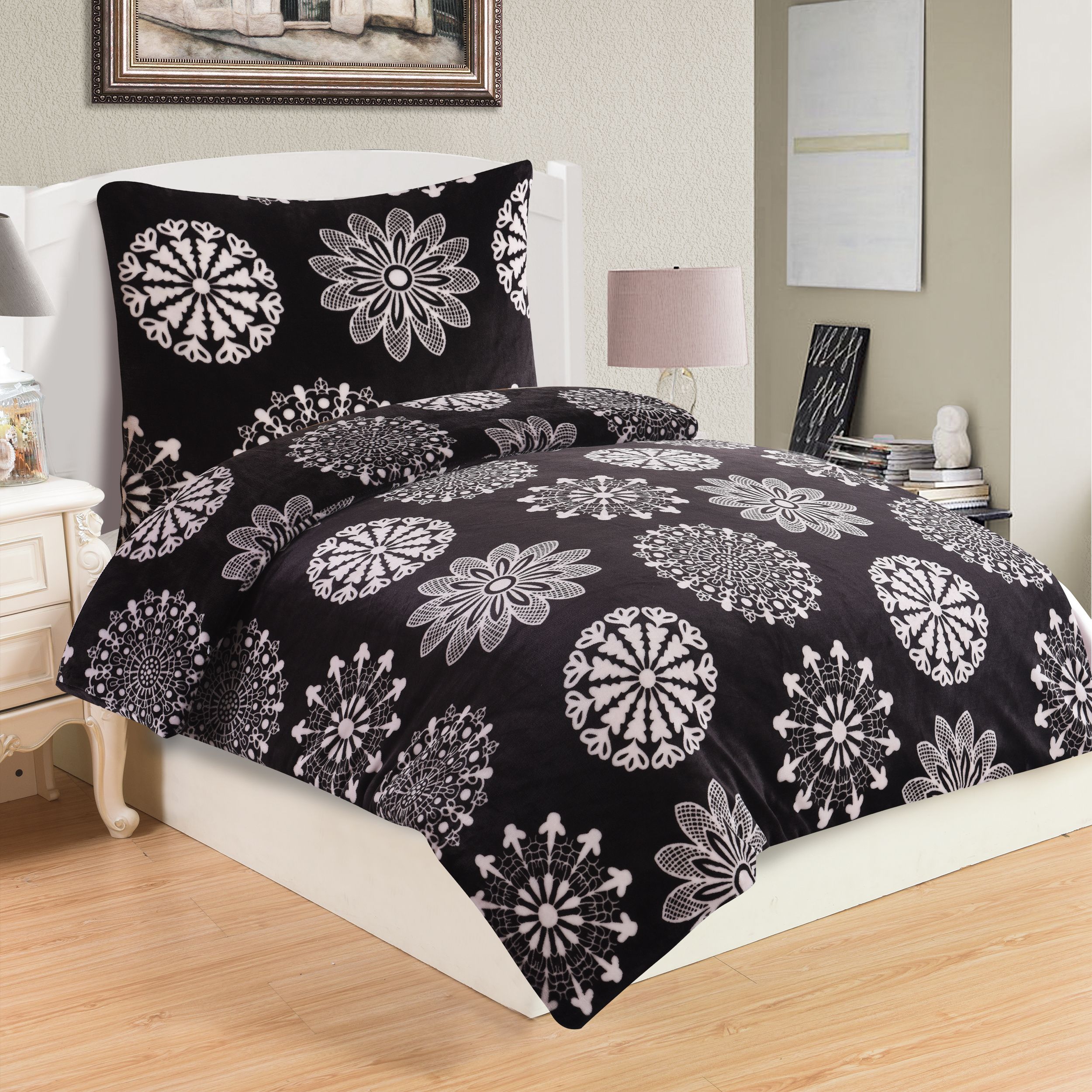 Jahu Povlečení mikroflanel Coco black 140x200, 70x90 cm - obrázek 1