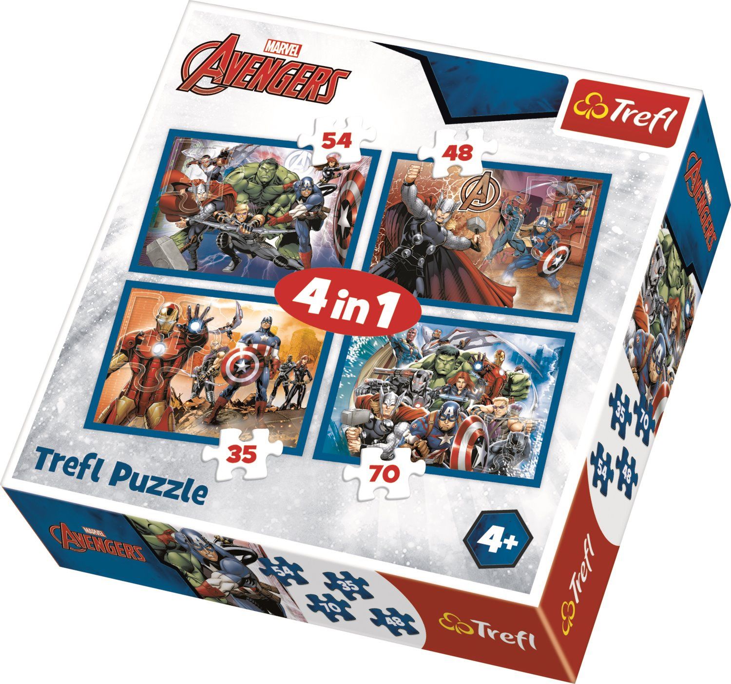 TREFL Puzzle Avengers: Jsme tým 4v1 (35,48,54,70 dílků) - obrázek 1