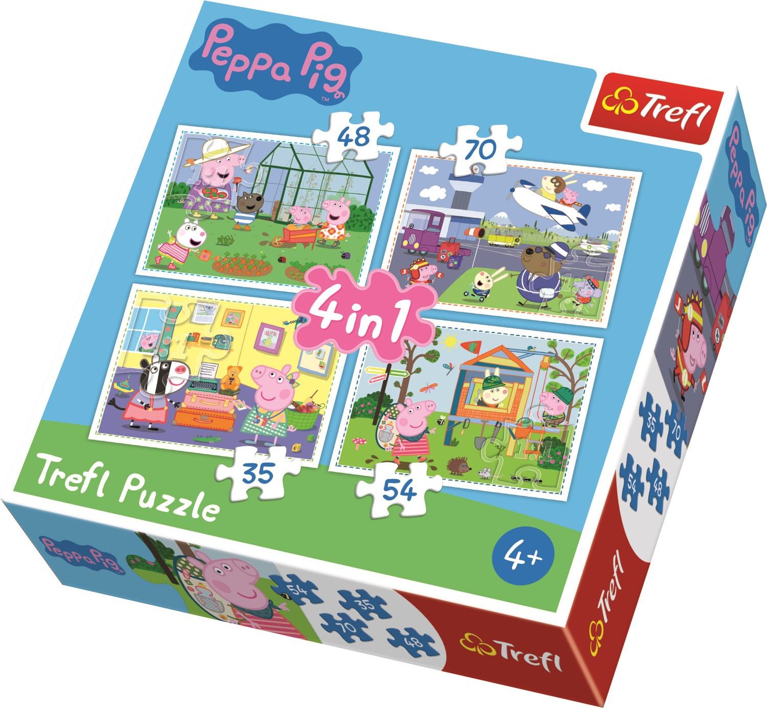 TREFL Puzzle Prasátko Peppa 4v1 (35,48,54,70 dílků) - obrázek 1