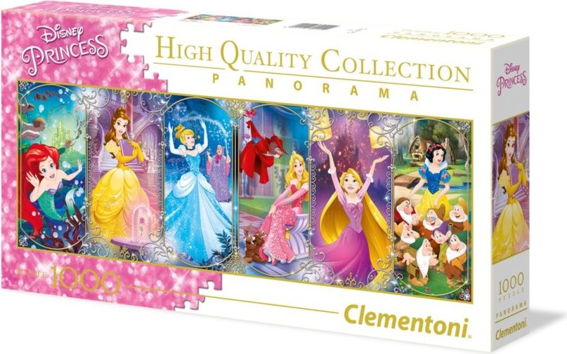 CLEMENTONI Panoramatické puzzle Disney princezny 1000 dílků - obrázek 3