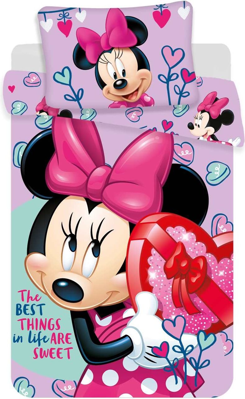 Jerry Fabrics Povlečení Minnie Purple 02 140x200, 70x90 cm - obrázek 1