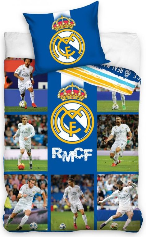 Carbotex FOTBALOVÉ POVLEČENÍ REAL MADRID MOZAIKA 140x200/ 70x80 - obrázek 1