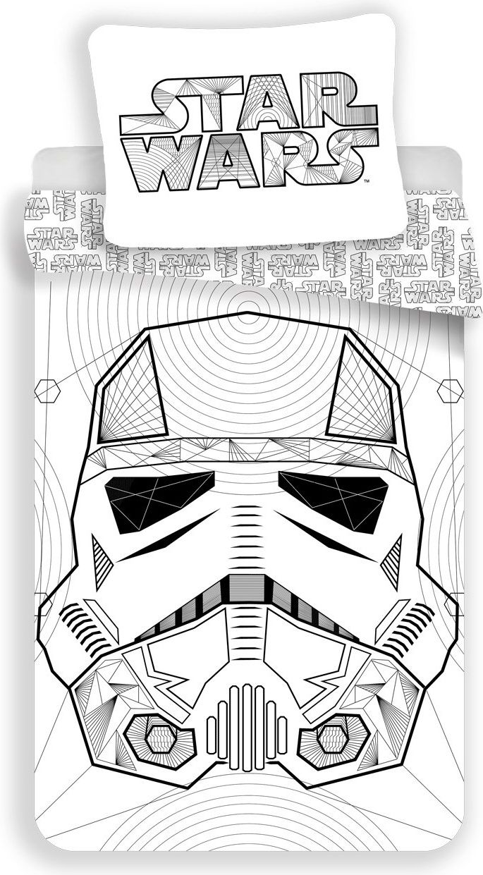 Jerry Fabrics Povlečení bavlna Star Wars White 140x200, 70x90 cm - obrázek 1