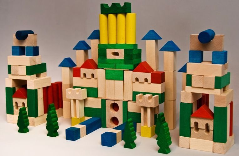 EkoToys Dřevěné kostky barevné 180 ks - obrázek 3